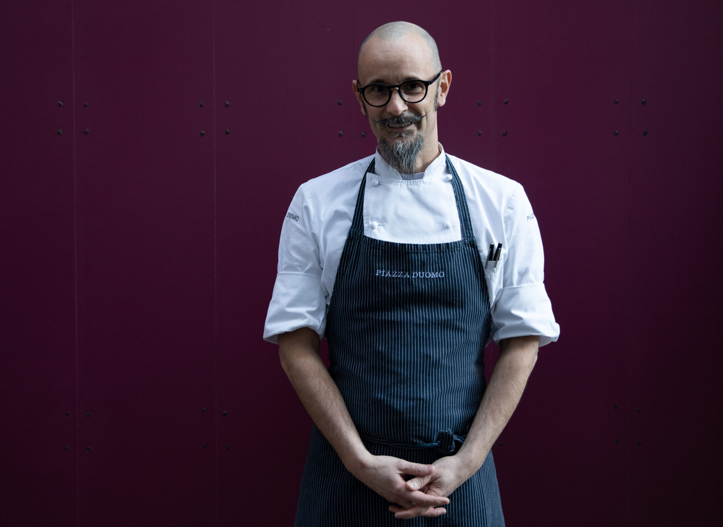 Color image of a Enrico Crippa in a chefs apron