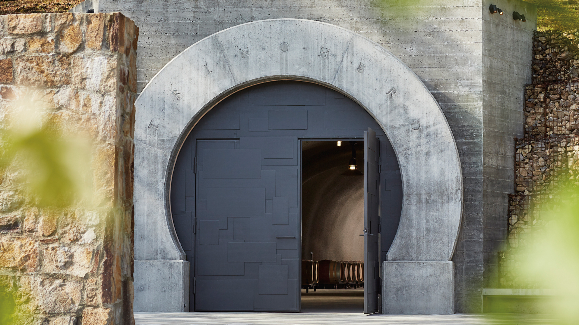 Entrance to the cave at Trinchero Napa Valley in St. Helena, CA.