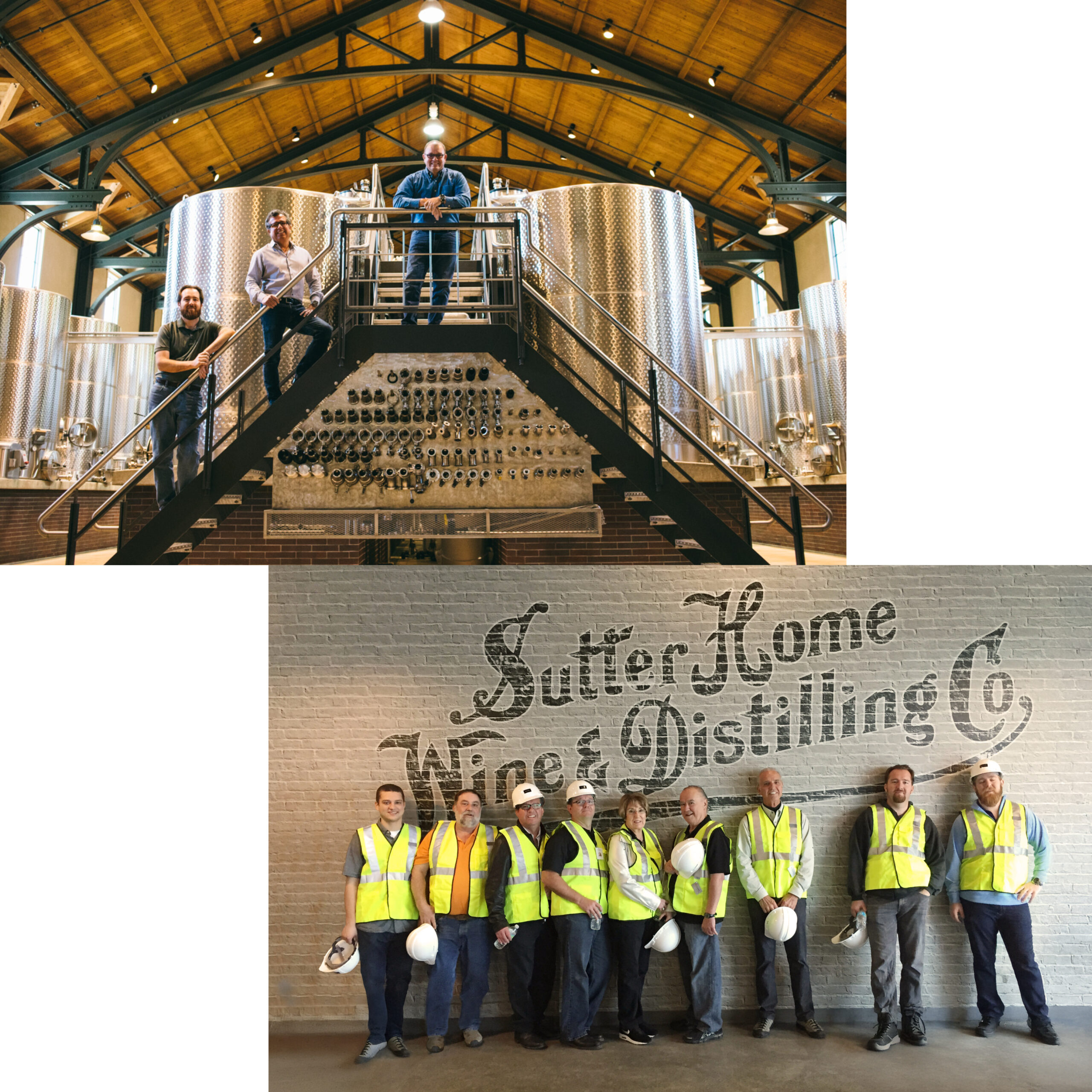 Two staggered images of multiple generations of the Trinchero family.
